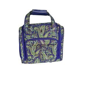 London Fog Mayfair Purple Paisley Underseat Carry on luggage 15”